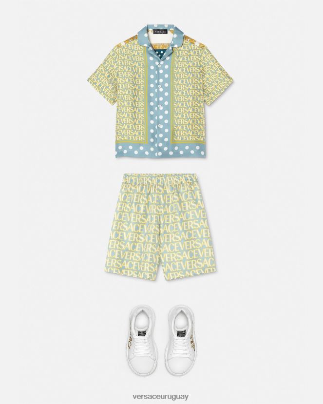 Versace camisa de seda entera niños imprimir ropa H88R0H2091