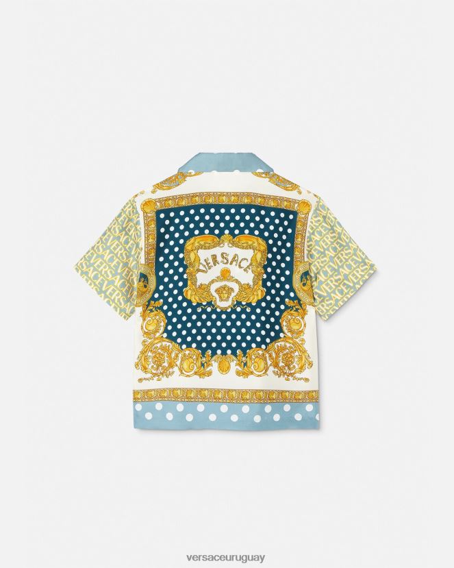 Versace camisa de seda entera niños imprimir ropa H88R0H2091