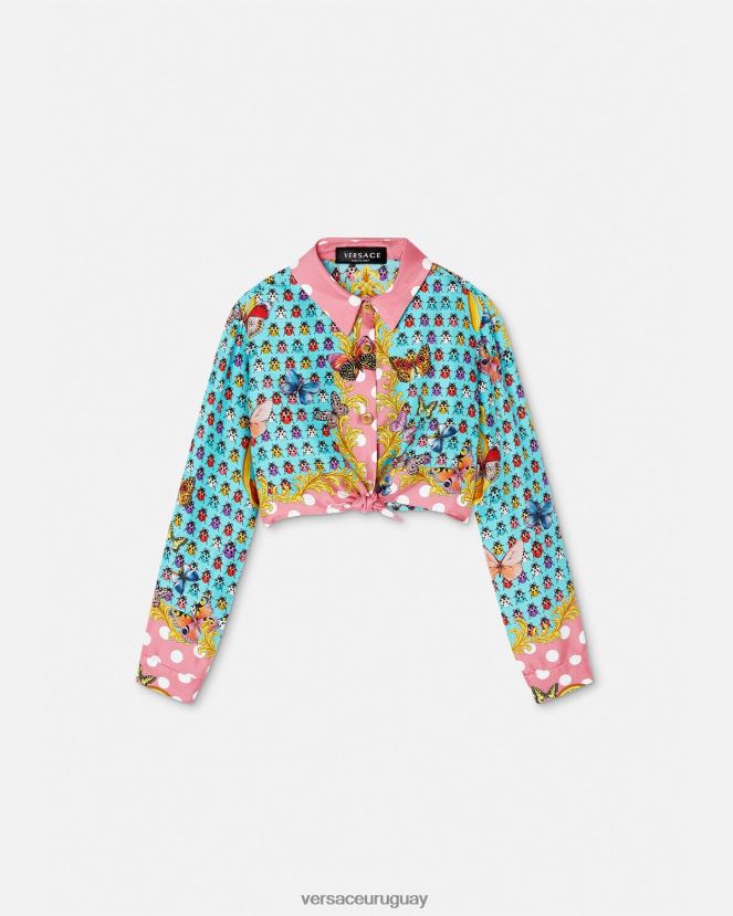 Versace camisa de seda mariposas niños imprimir ropa H88R0H1940