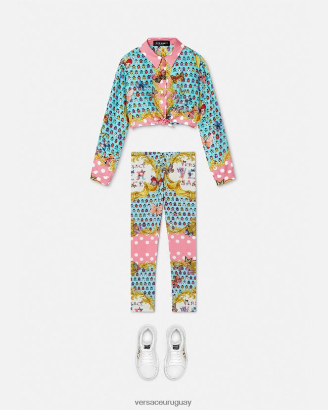 Versace camisa de seda mariposas niños imprimir ropa H88R0H1940