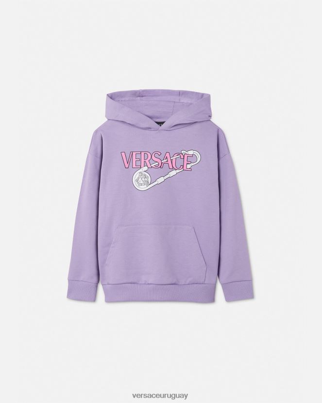 Versace sudadera con capucha con imperdible niños lila ropa H88R0H2009