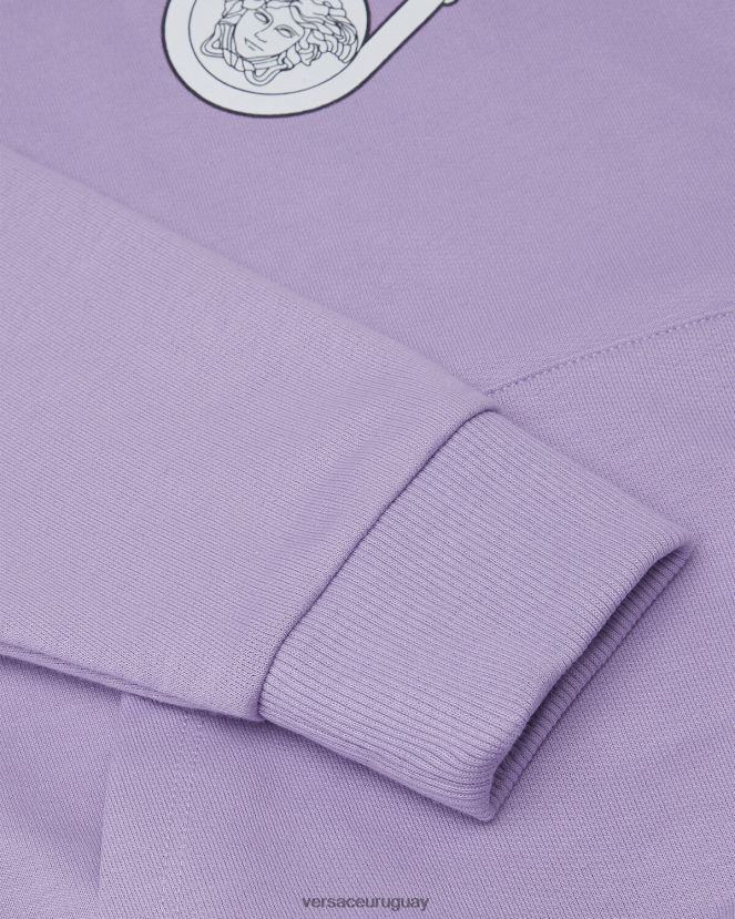 Versace sudadera con capucha con imperdible niños lila ropa H88R0H2009