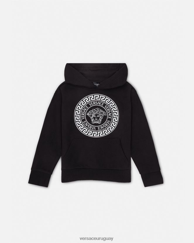 Versace sudadera con capucha de medusa niños negro ropa H88R0H2120
