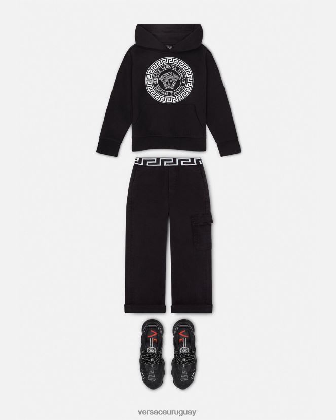 Versace sudadera con capucha de medusa niños negro ropa H88R0H2120