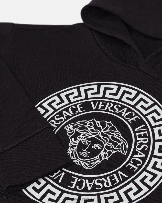 Versace sudadera con capucha de medusa niños negro ropa H88R0H2120