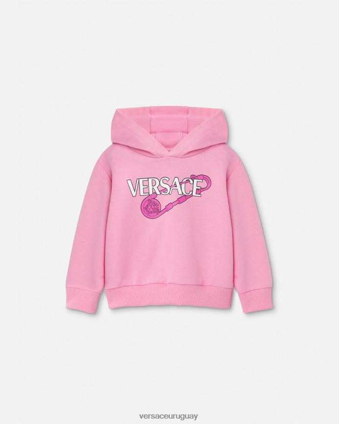 Versace sudadera con capucha para bebé con imperdible niños rosa ropa H88R0H1919