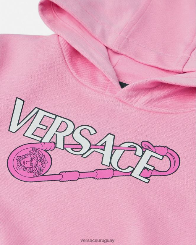 Versace sudadera con capucha para bebé con imperdible niños rosa ropa H88R0H1919