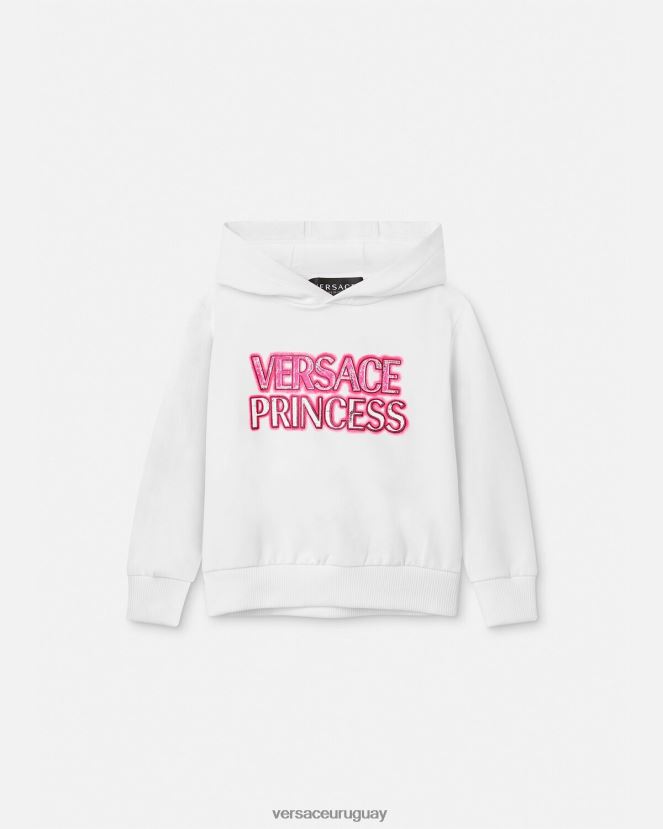 Versace sudadera con capucha para bebé con logo "princesa" niños blanco ropa H88R0H1868