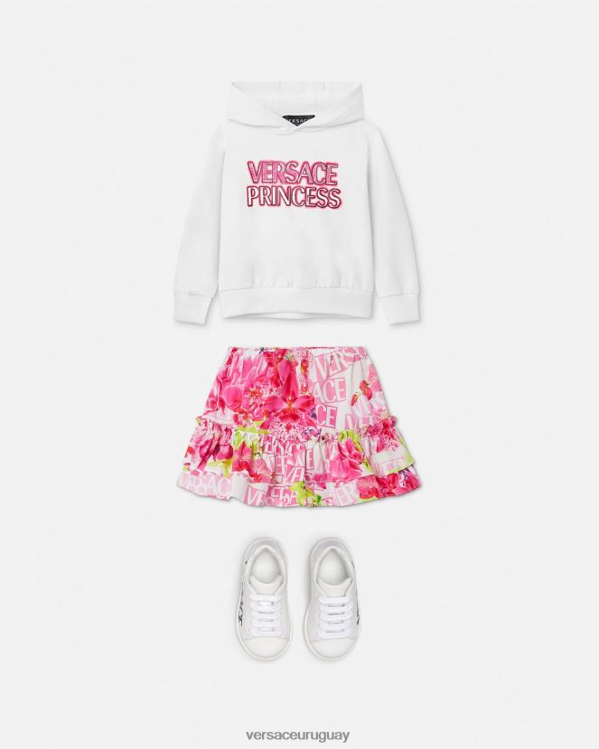 Versace sudadera con capucha para bebé con logo \"princesa\" niños blanco ropa H88R0H1868