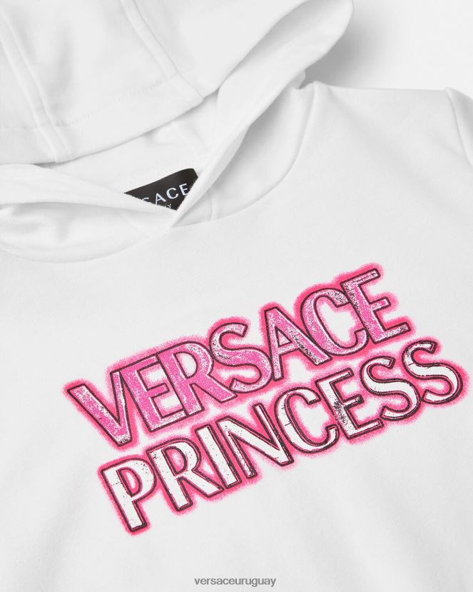 Versace sudadera con capucha para bebé con logo \"princesa\" niños blanco ropa H88R0H1868