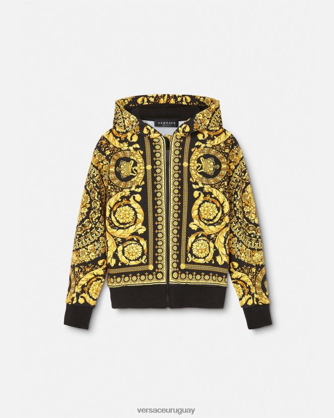 Versace sudadera con capucha y cremallera barroco niños imprimir ropa H88R0H1982