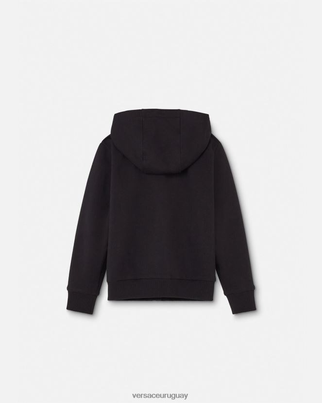 Versace sudadera con capucha y cremallera con medusa niños negro ropa H88R0H1965