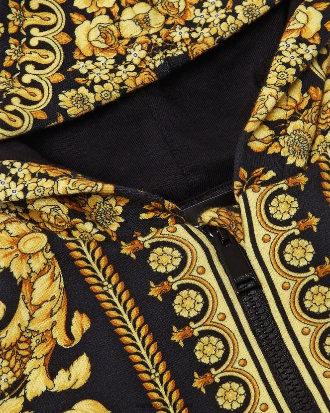 Versace sudadera con capucha y cremallera para bebé barroco niños imprimir ropa H88R0H1893