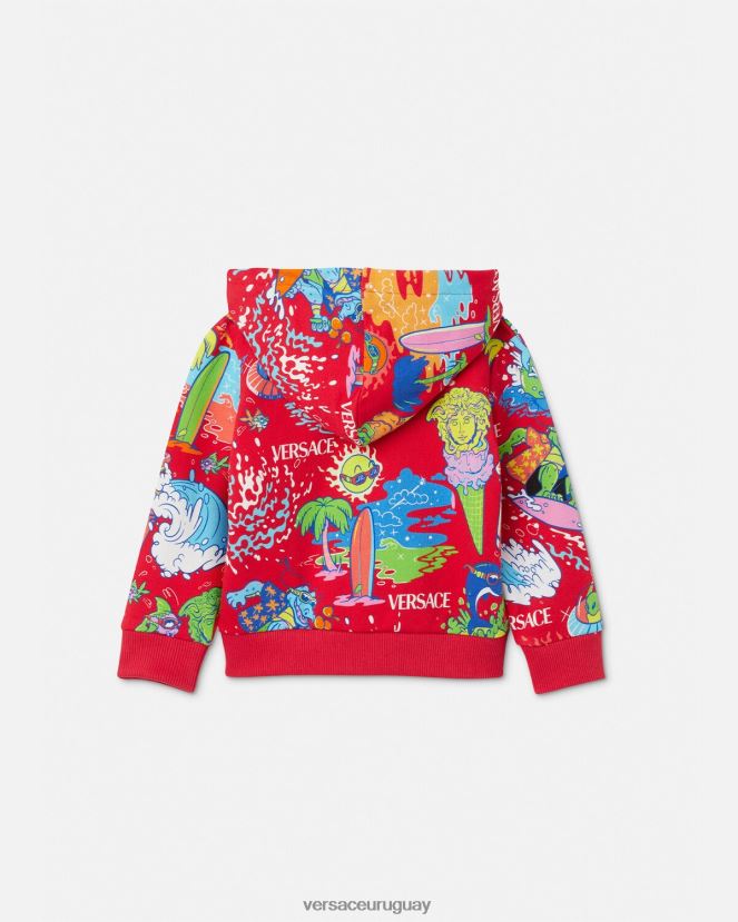 Versace sudadera con capucha y cremallera para bebé medusa sunnies niños rojo ropa H88R0H1927