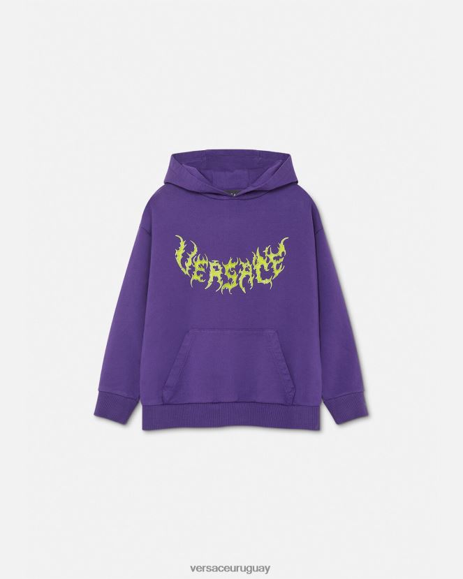 Versace sudadera con capucha y logo niños Violeta ropa H88R0H2005