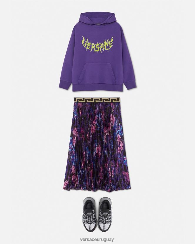 Versace sudadera con capucha y logo niños Violeta ropa H88R0H2005
