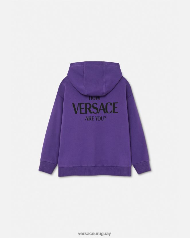 Versace sudadera con capucha y logo niños Violeta ropa H88R0H2005