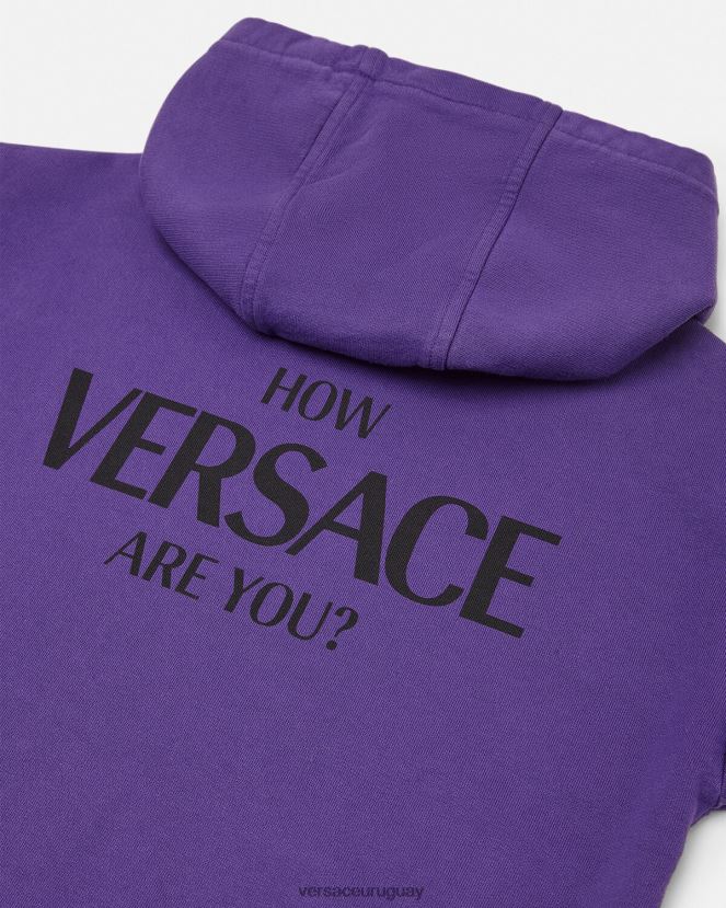 Versace sudadera con capucha y logo niños Violeta ropa H88R0H2005