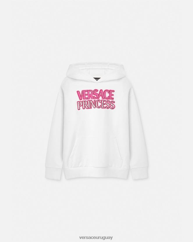Versace sudadera con capucha y logo "princesa" niños blanco ropa H88R0H1973