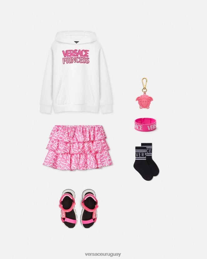 Versace sudadera con capucha y logo \"princesa\" niños blanco ropa H88R0H1973