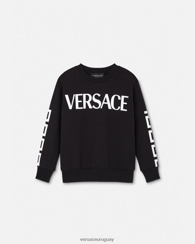 Versace sudadera con grecas niños negro ropa H88R0H2106