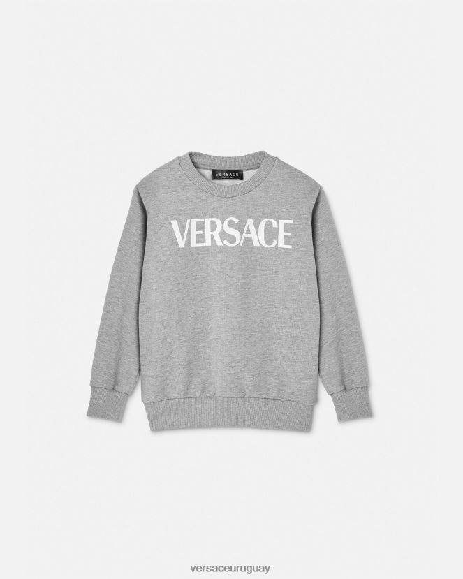 Versace sudadera con logo niños gris ropa H88R0H2095
