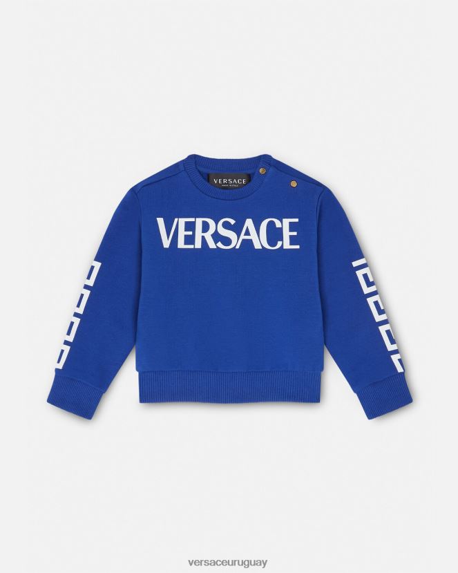 Versace sudadera con logo para bebé niños azul ropa H88R0H1888