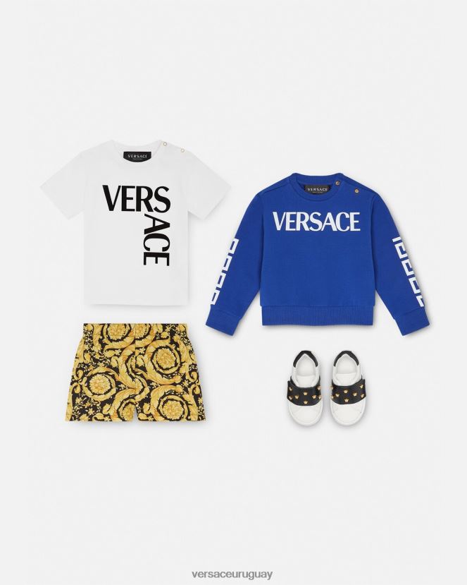 Versace sudadera con logo para bebé niños azul ropa H88R0H1888