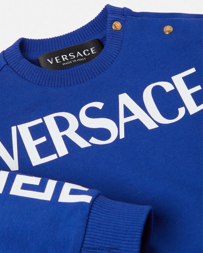 Versace sudadera con logo para bebé niños azul ropa H88R0H1888