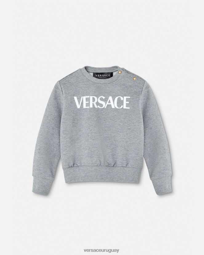 Versace sudadera con logo para bebé niños gris ropa H88R0H1856