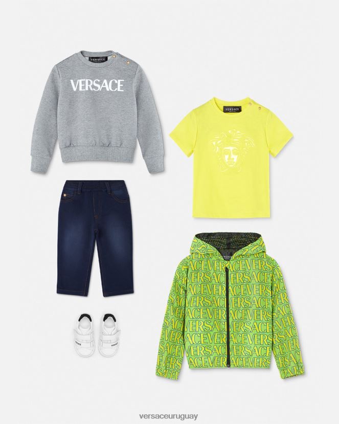 Versace sudadera con logo para bebé niños gris ropa H88R0H1856