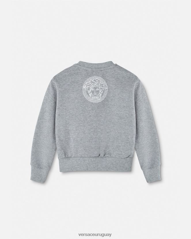 Versace sudadera con logo para bebé niños gris ropa H88R0H1856