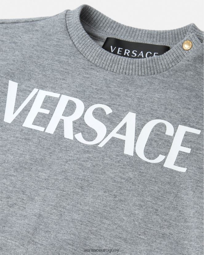 Versace sudadera con logo para bebé niños gris ropa H88R0H1856