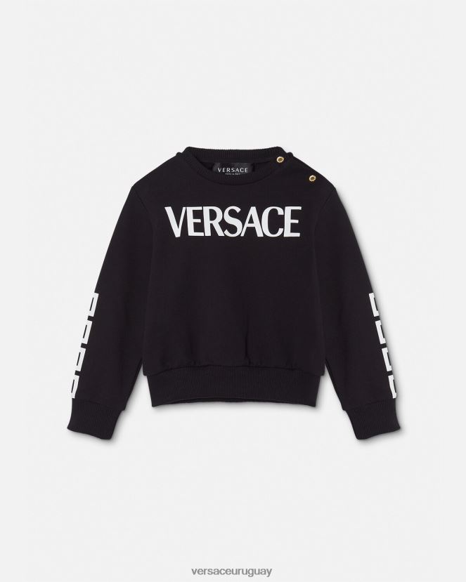 Versace sudadera con logo para bebé niños negro ropa H88R0H1905