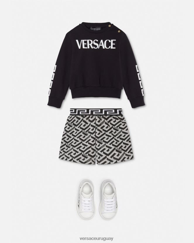 Versace sudadera con logo para bebé niños negro ropa H88R0H1905