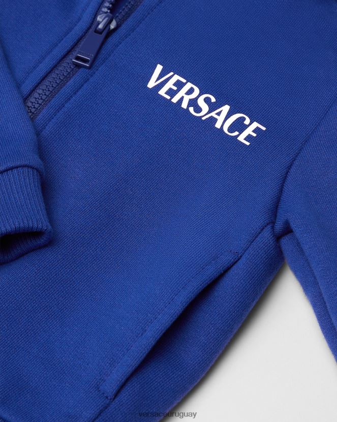 Versace sudadera con logo universitario para bebé niños azul ropa H88R0H1923