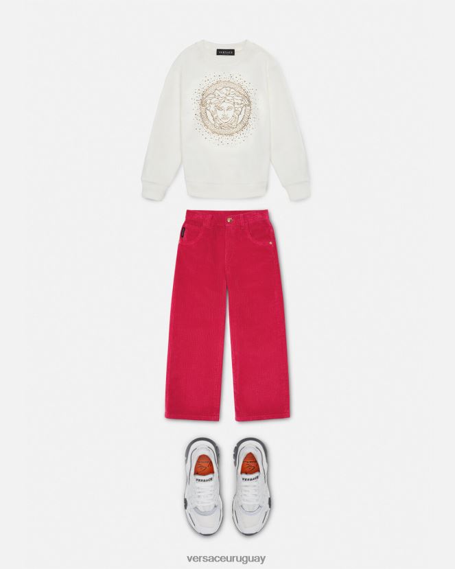 Versace sudadera con medusa de cristal niños blanco ropa H88R0H1963