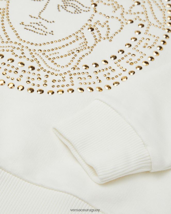 Versace sudadera con tachuelas y Medusa niños blanco ropa H88R0H1962
