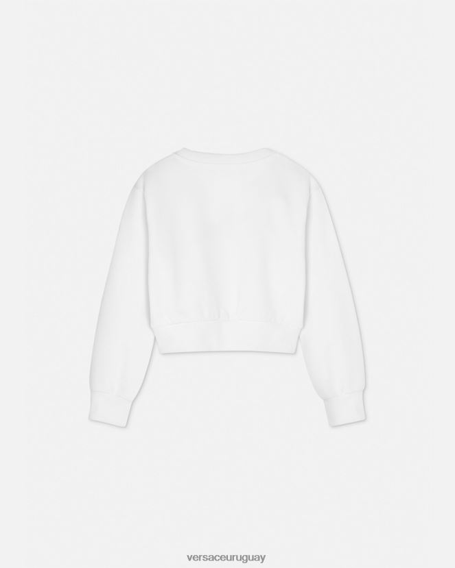 Versace sudadera corta con logo niños Oro blanco ropa H88R0H1935