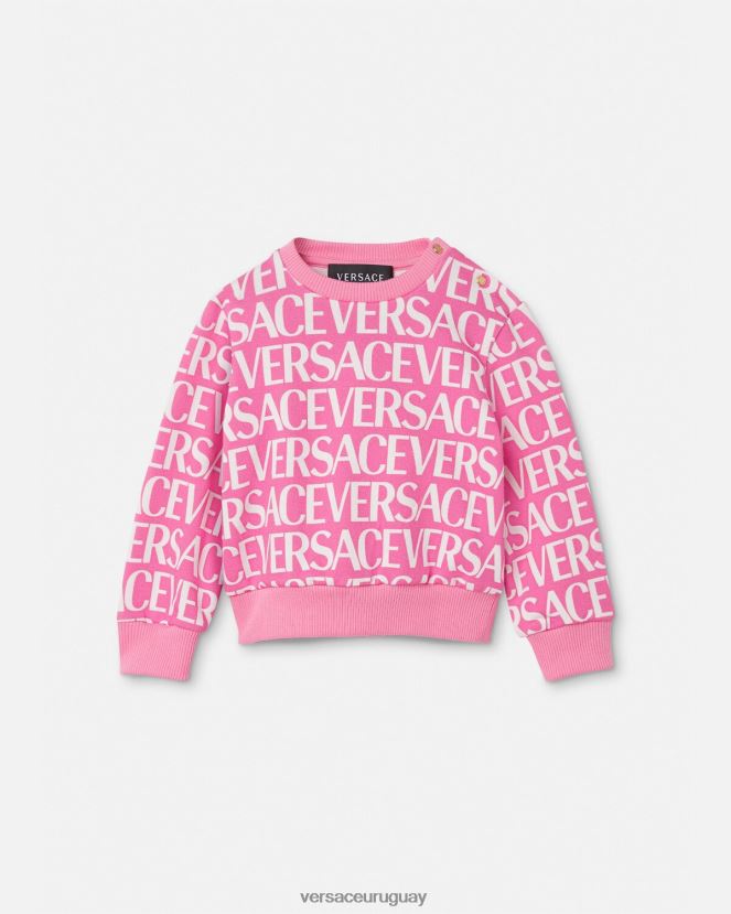 Versace sudadera integral para bebé niños rosa y estampado ropa H88R0H1872