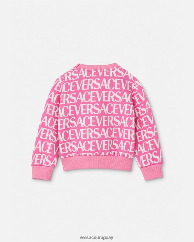 Versace sudadera integral para bebé niños rosa y estampado ropa H88R0H1872