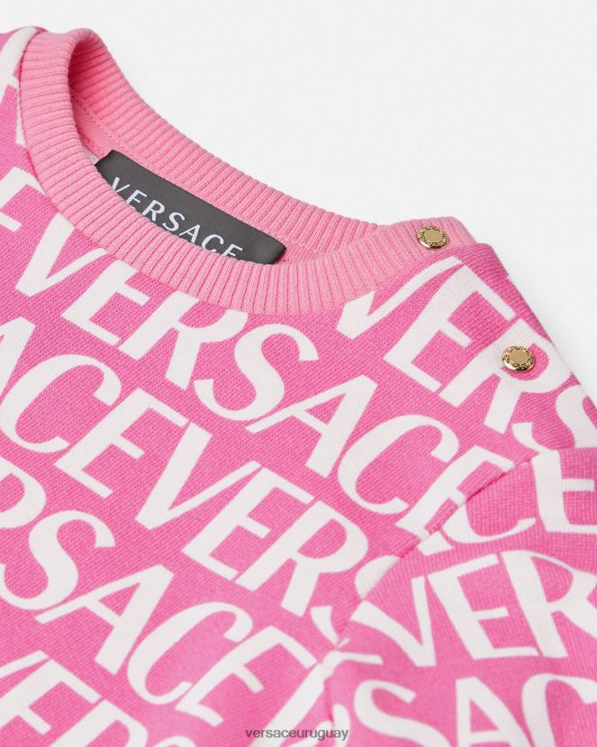 Versace sudadera integral para bebé niños rosa y estampado ropa H88R0H1872