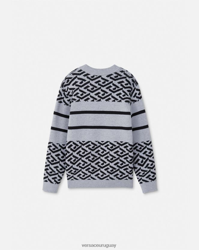 Versace suéter con medusa y greca niños gris ropa H88R0H1994