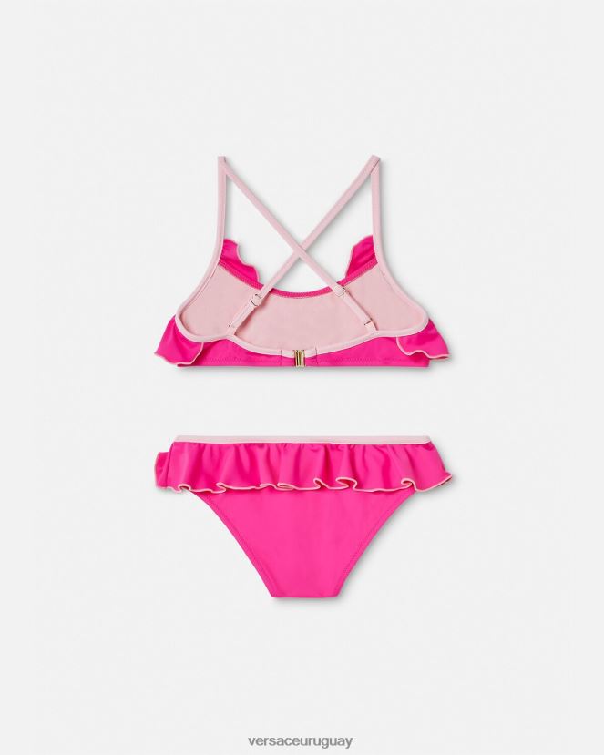 Versace conjunto de bikini con logo niños fucsia ropa H88R0H2017