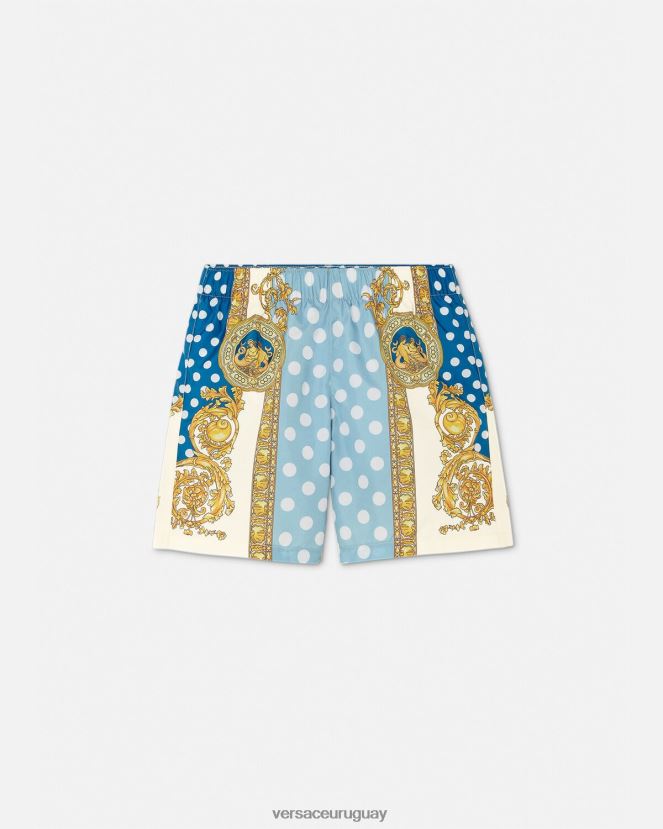 Versace shorts de baño con diseño barroco de conchas marinas niños imprimir ropa H88R0H2085