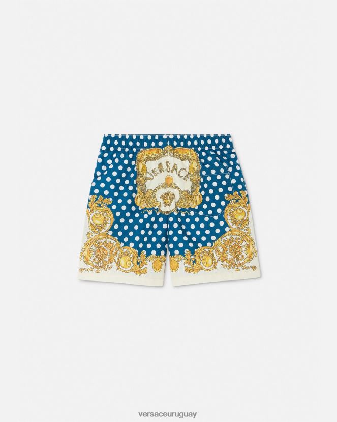 Versace shorts de baño con diseño barroco de conchas marinas niños imprimir ropa H88R0H2085