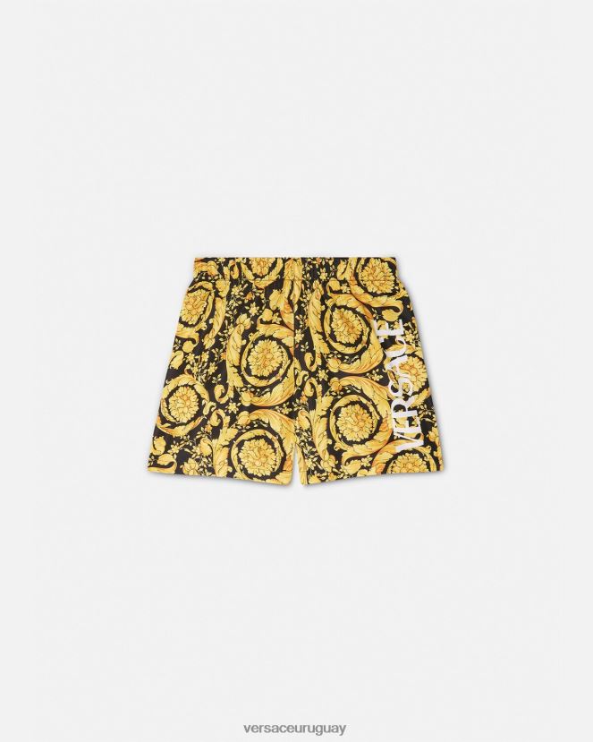Versace shorts de baño con logo barroco niños imprimir ropa H88R0H2096