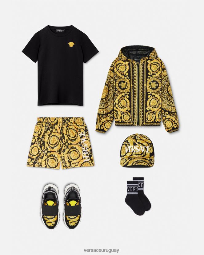 Versace shorts de baño con logo barroco niños imprimir ropa H88R0H2096