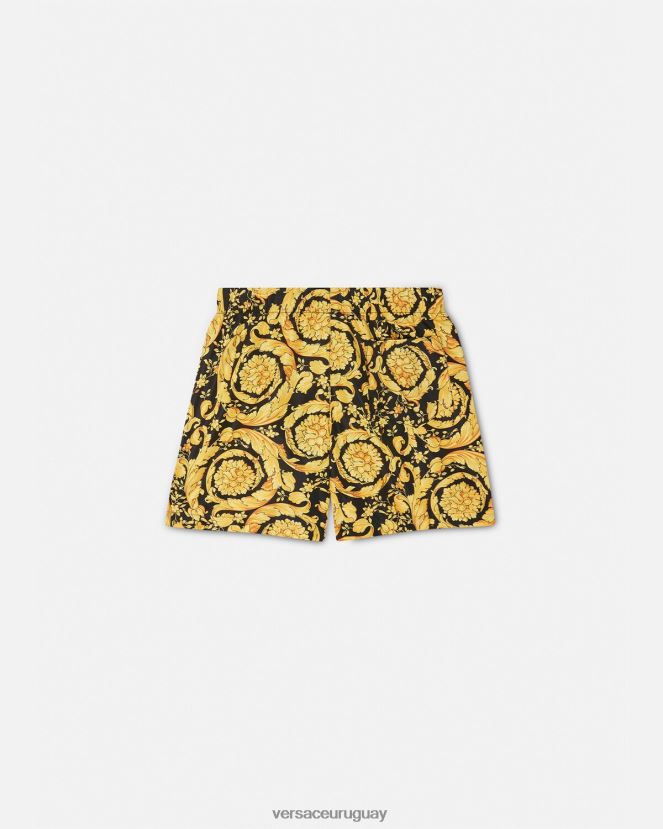 Versace shorts de baño con logo barroco niños imprimir ropa H88R0H2096