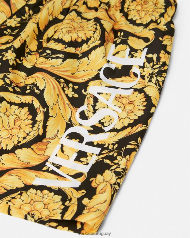 Versace shorts de baño con logo barroco niños imprimir ropa H88R0H2096